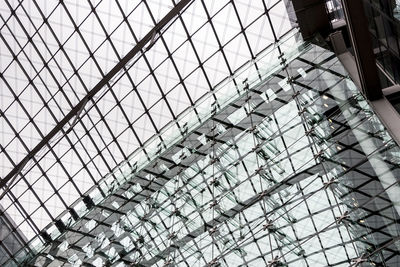 Low angle view of glass ceiling