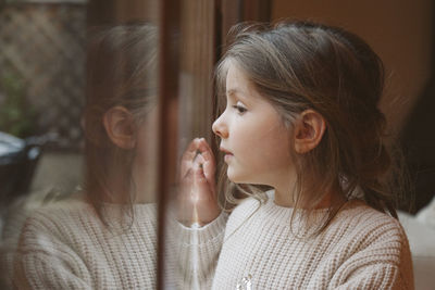 Portrait of a girl looking away