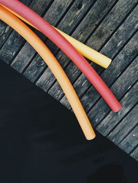 High angle view of table