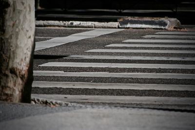 Road by zebra crossing