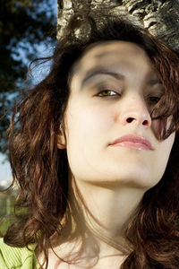 Close-up portrait of a beautiful young woman