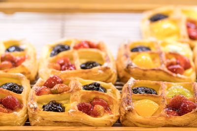 Close-up of dessert on cooling rack