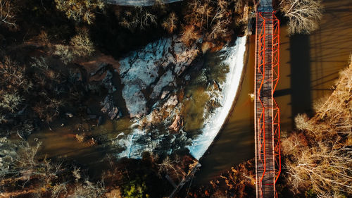 Aerial view of bridge over river