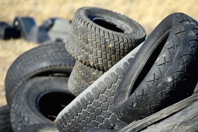 All kinds of tires in the town dump, thrown there for one reason or another