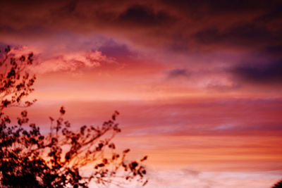 Scenic view of dramatic sky during sunset