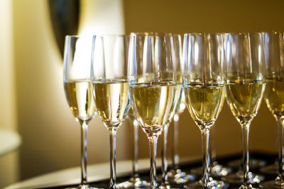 Close-up of wineglass on table