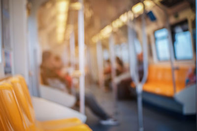 Close-up of train in bus