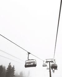 Low angle view of overhead cable car