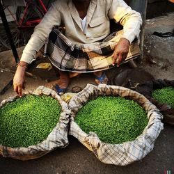 Food in market stall