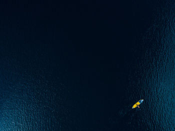 High angle view of person swimming in sea