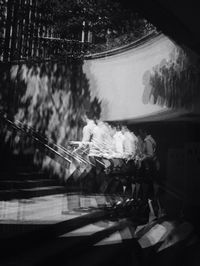 View of woman in city