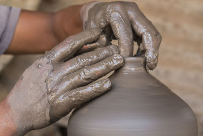 Close-up of man working