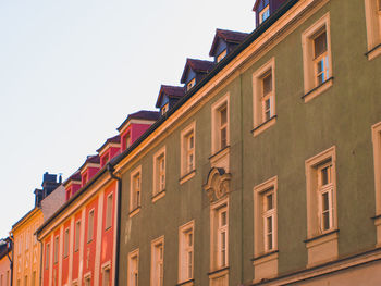 Low angle view of residential buildings against sky