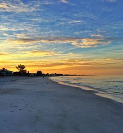 Scenic view of sea at sunset