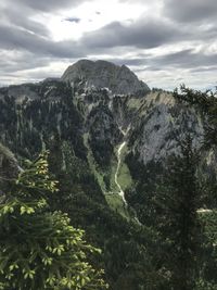 Scenic view of rocky mountains against sky