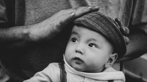 Close-up portrait of cute baby girl