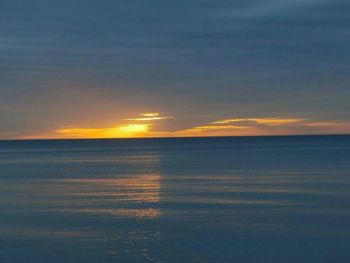 Scenic view of sea at sunset