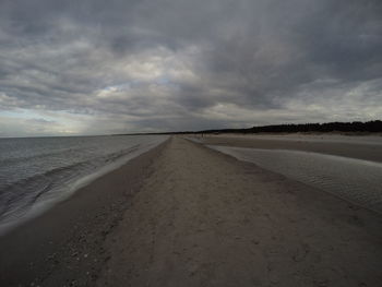 Scenic view of beach against sky