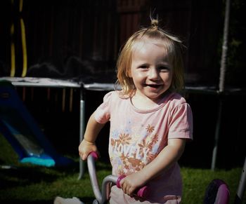 Happy girl smiling