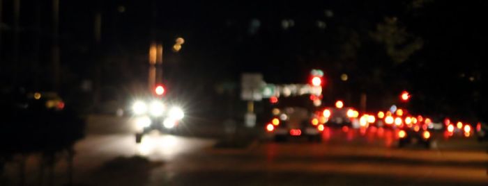 Defocused lights at night