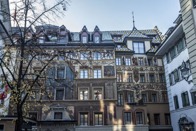 Low angle view of buildings against sky