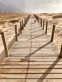 Wooden boardwalk on beach