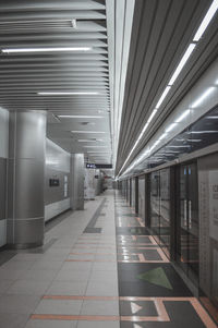 Empty subway station platform