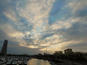 View of river against cloudy sky