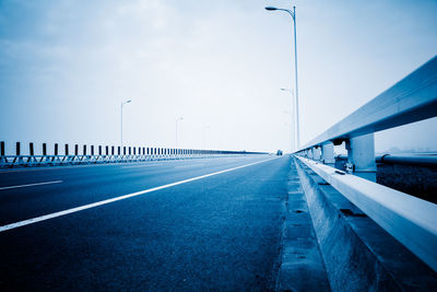 Surface level of road along bridge