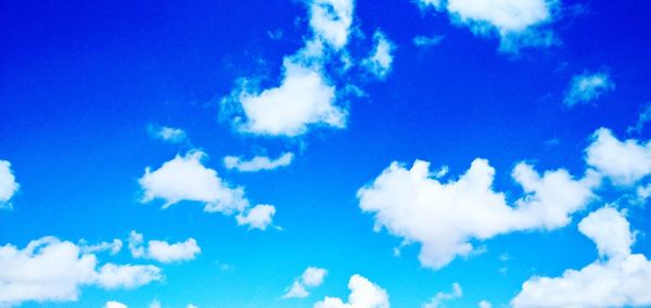 Low angle view of clouds in blue sky