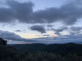 Scenic view of landscape against sky during sunset