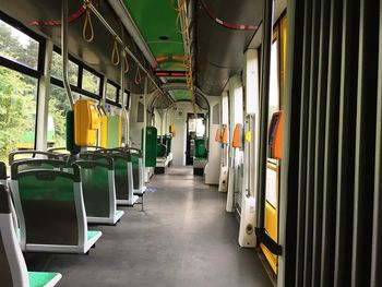 Empty seats of train