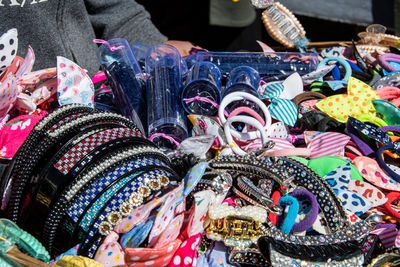 Close-up of colorful for sale in market