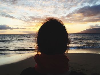 Scenic view of sea at sunset