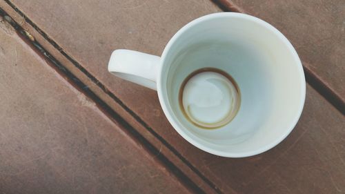 High angle view of coffee on table