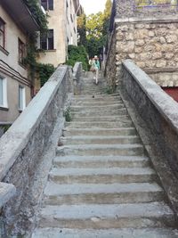 People walking on stairs