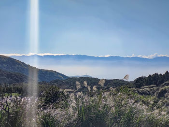 Scenic view of land against sky