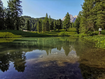 Lake on col raiser in the dolomites