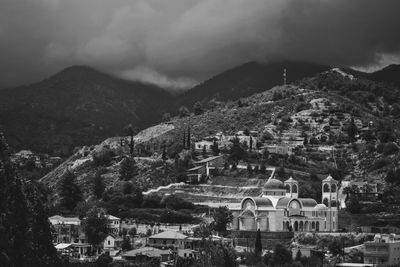 High angle view of town