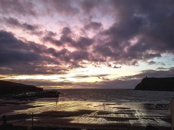 View of sea against cloudy sky