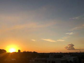 Silhouette buildings against sky during sunset