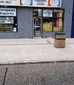 Information sign in front of building