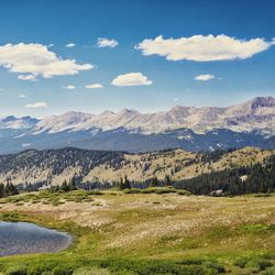 Scenic view of mountains against sky