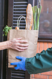 Close-up of hand holding food