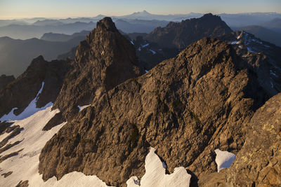 Rocky peaks of three fingers, north cascades