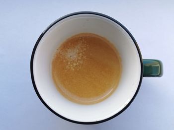 High angle view of coffee on table