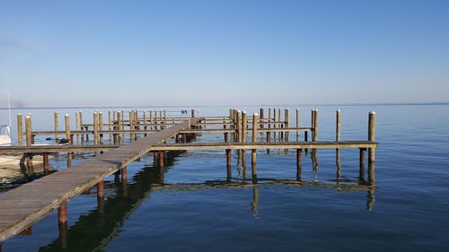 Wooden pier on sea