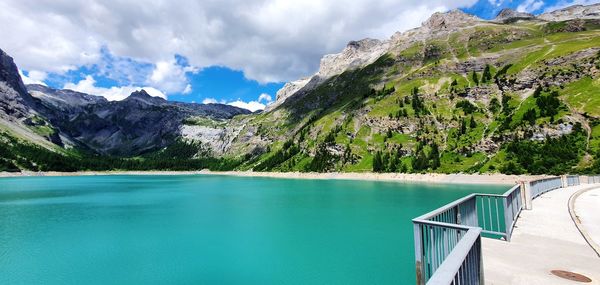 Scenic view of swimming pool against sky