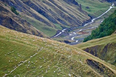 High angle view of valley