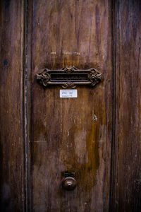 Full frame shot of old door